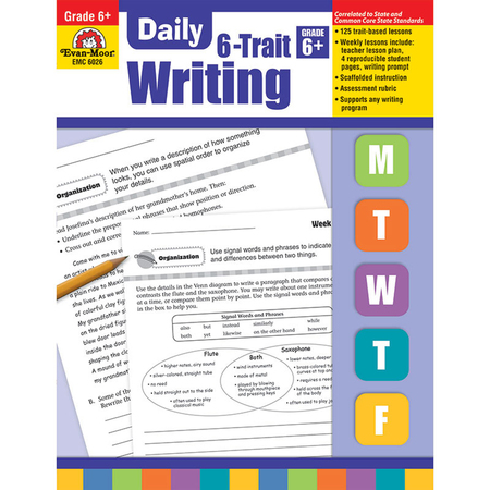 EVAN-MOOR EDUCATIONAL PUBLISHERS Daily 6-Trait Writing Book, Teachers Edition, Grade 6 6026